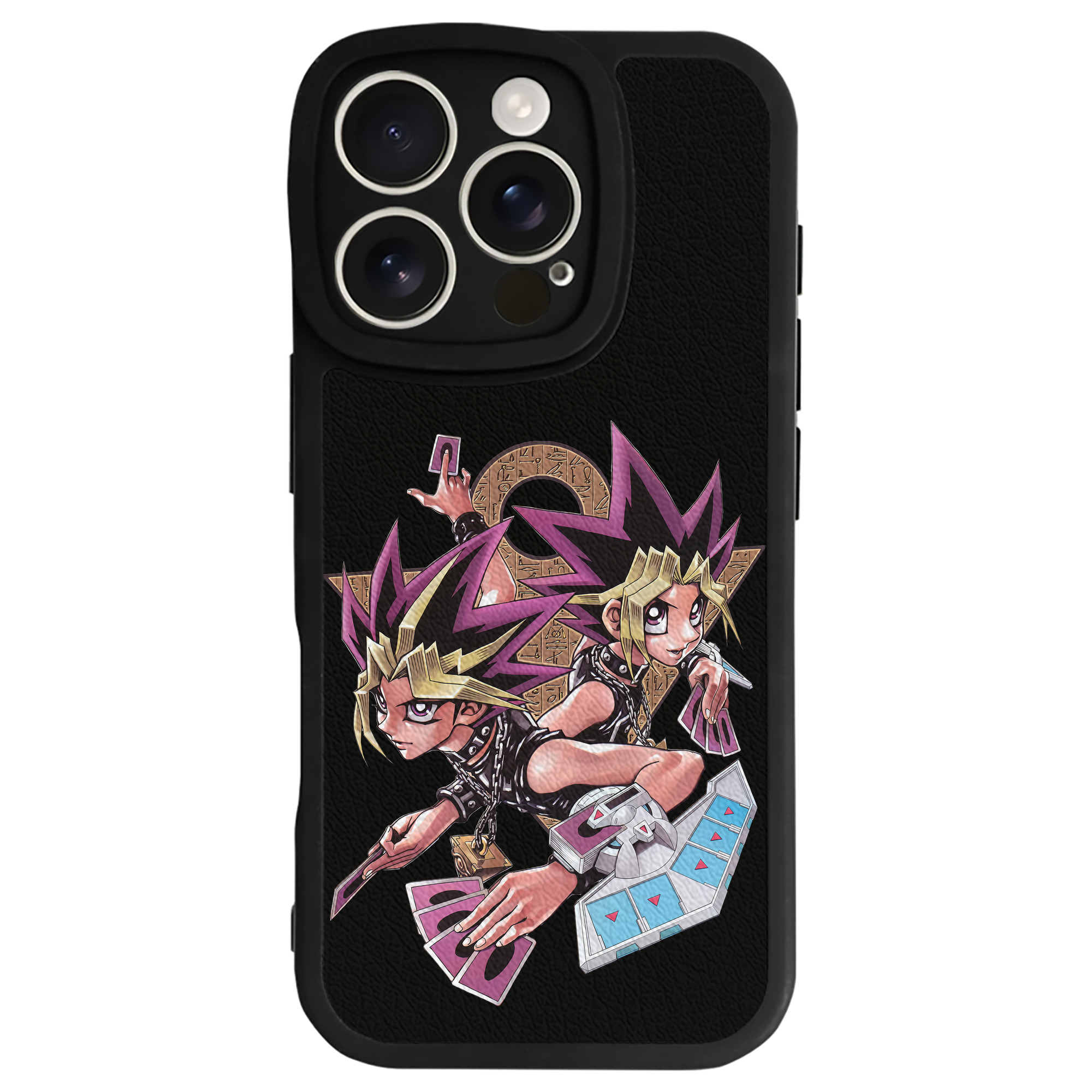 （画像用） 遊☆戯☆王 Yu-Gi-Oh! 【iPhone 16シリーズ対応】シリコンスマホケース（レザー調） 材質：シリコン